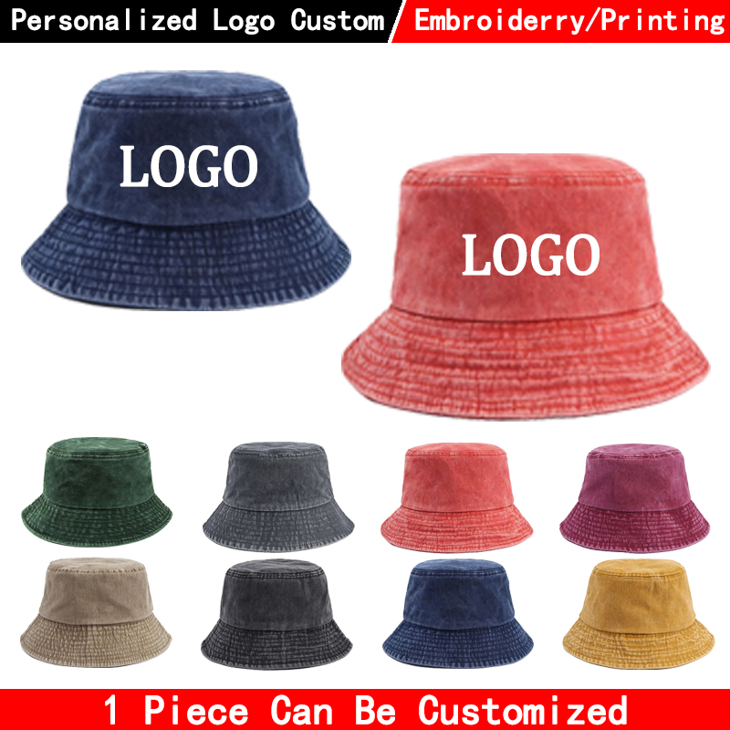 Bucket Hat Cotton - Джинсовая панама с индивидуальным логотипом, модная