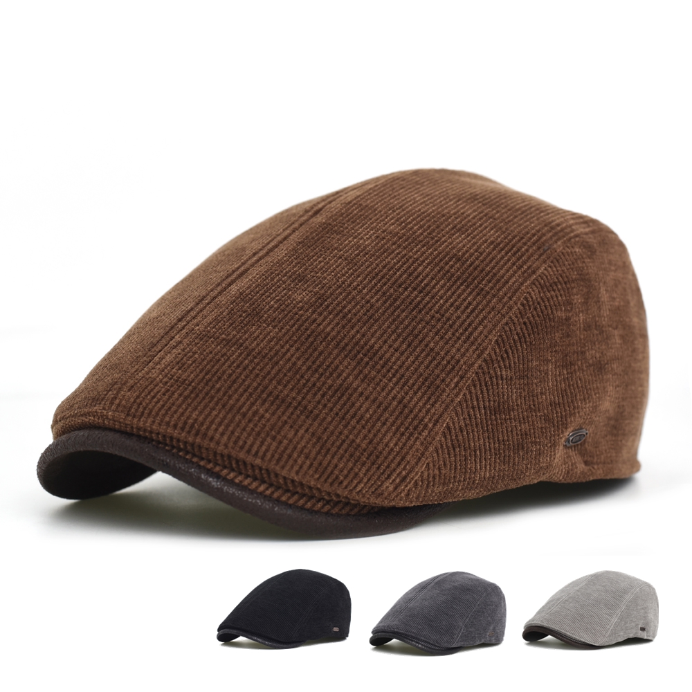 Dad Hat Cotton - Мужская зимняя теплая винтажная кепка-газетчица в